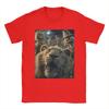Men T-Shirts Funny Lion Selfie With Scarecrows Novelty Cotton Tee Shirt Scary Halloween T Shirt Crewneck Merchandise Plus Size