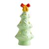Lighted Ceramic Christmas Tree Small Xmas Tree Figurine with Fruit Tree Topper Holiday Tabletop Centerpiece for Home Mantel Shelf Fireplace Decor