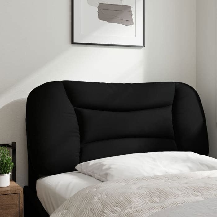 VidaXL Coussin de Tête de Lit, Oreiller de Lecture avec Fermeture à Glissière, Coussin de Lecture pour Lit Chambre, Noir 80 374527