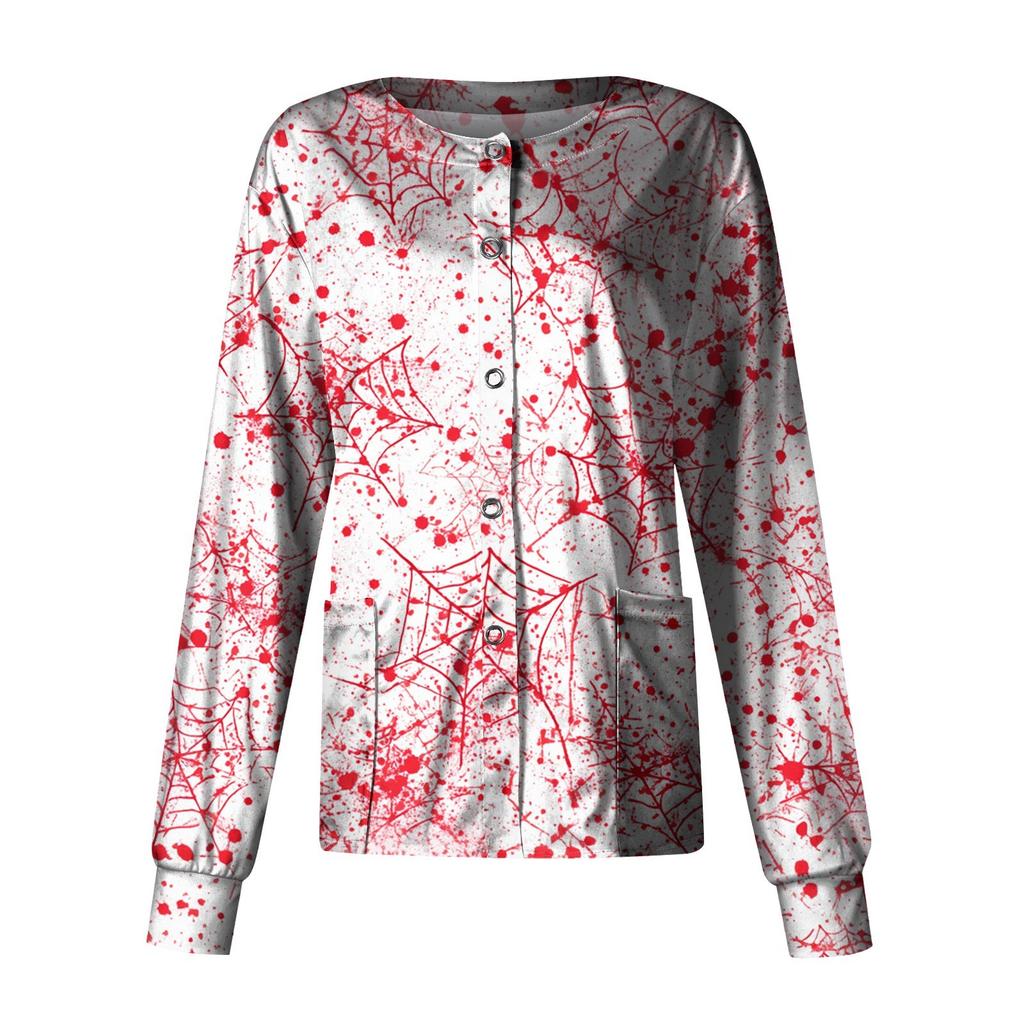 Women's Casual Long Sleeve Single Breasted  Printed Dry-nurse Top