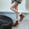 Thick-soled Matte Leather Snow Boots Women's Shoes 2025 New Autumn and Winter Piled Thickened Cotton Shoes Warm Fluffy Boots Short Boots