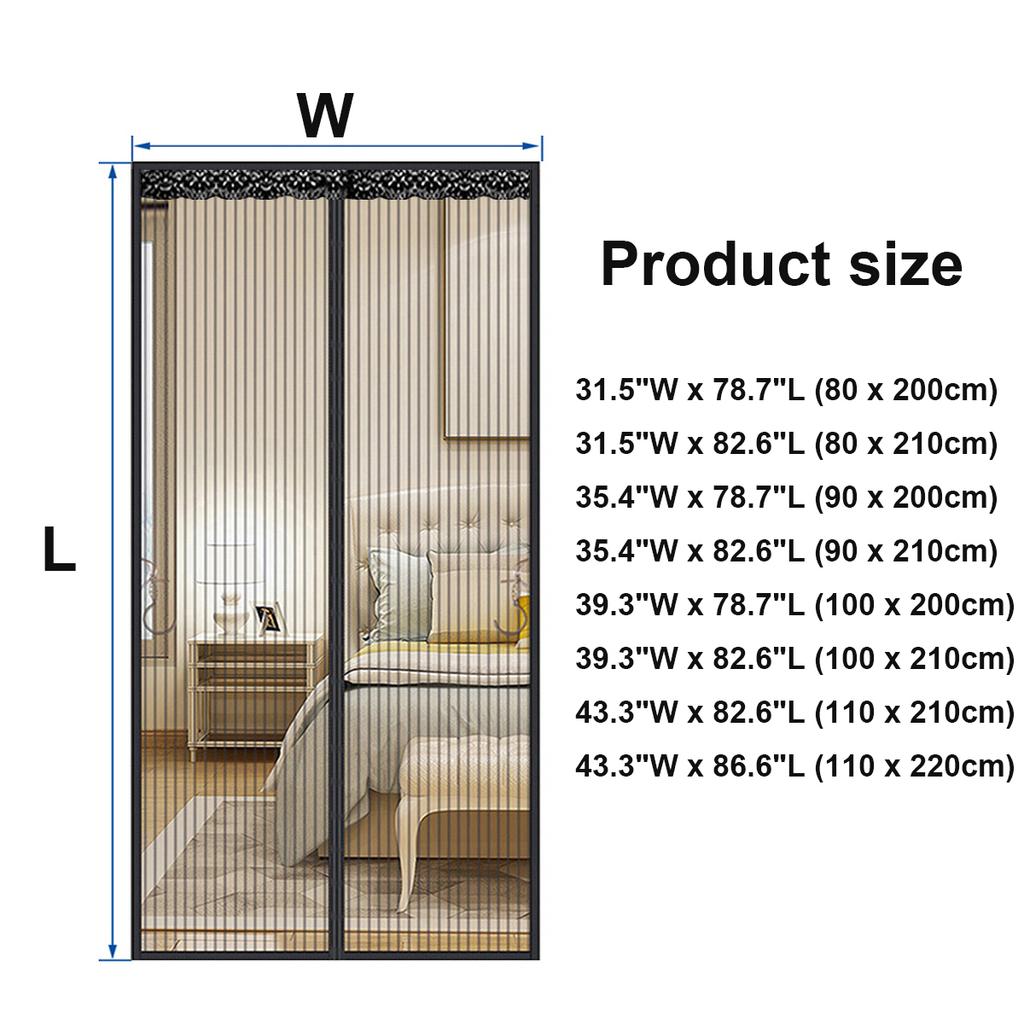 Magnetic Screen Door Curtain Mosquito and Insect-Proof Mesh Door Curtain Magnetic Sealing Device for Window and Door Screens