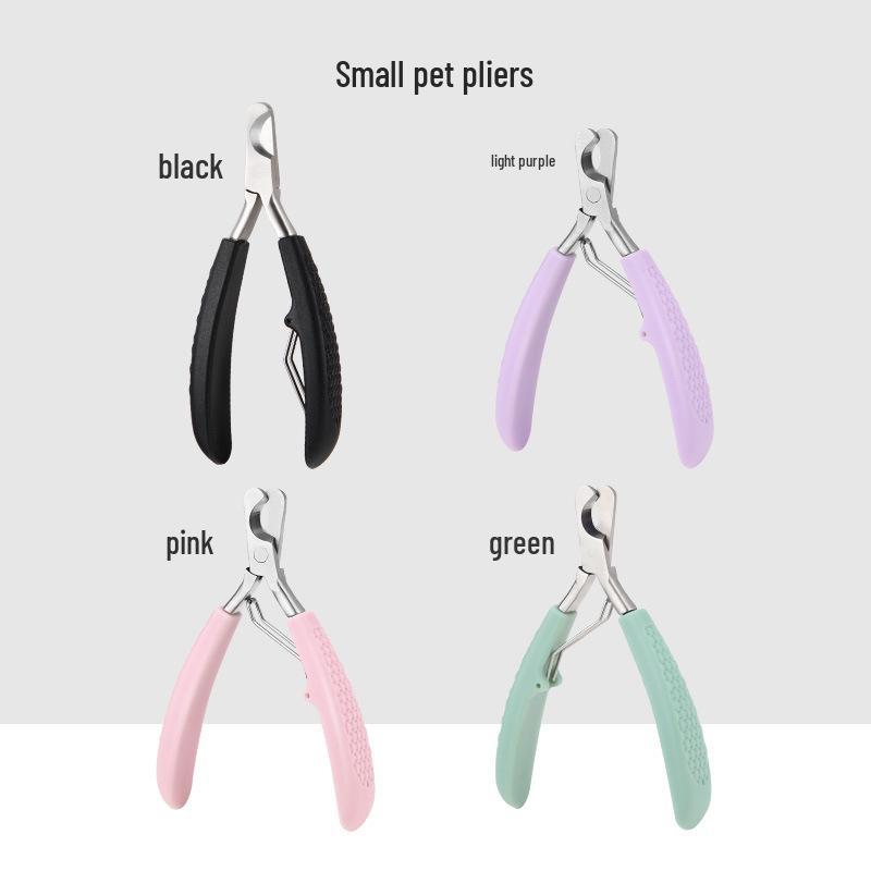 Нержавеющая сталь Анти-кровяная линия Полумесяц Лезвие Когтерезка для домашних животных для кошек и собак Purple