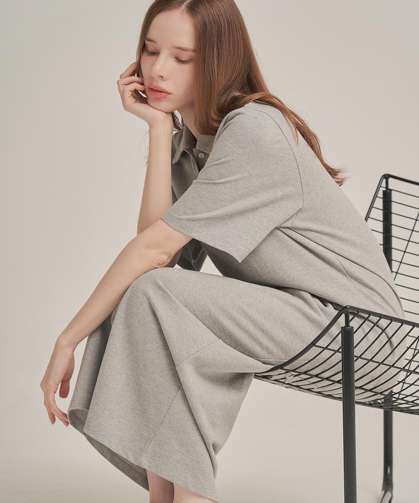 Iteoneolmomeonteu Pique Maxi Dress _ Gray