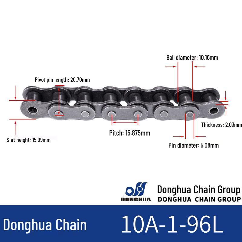 Donghua Industrial Transmission Chain: Single/Double Roller, Manganese Steel, Large Pitch Precision Roller Chain.