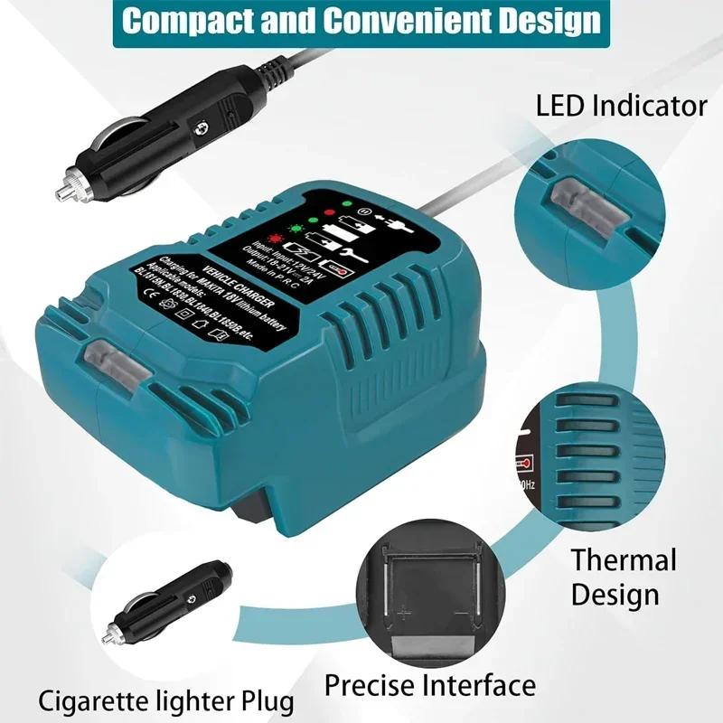 Mini Compact Car Charger For Makita For Milwaukee For Dewalt 18V Lithium Ion Battery Car Charger Cigarette Lighter Plug Charger