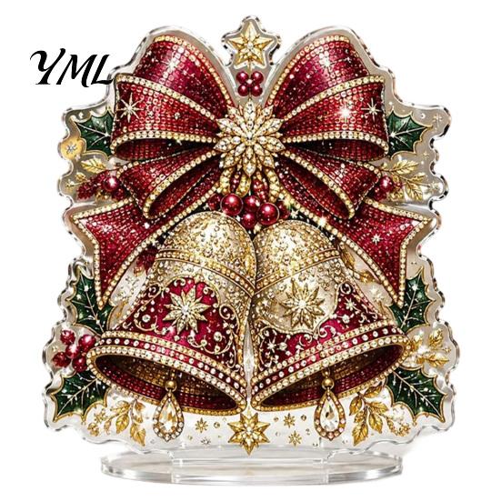 Seasonal Home Table Decorations Christmas Faux Diamond Painting Tabletop Ornaments, Beginner-Friendly DIY Acrylic Rhinestone Art Xmas Party