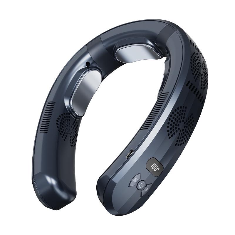 

Portable Rechargeable Silent Neck Fan for Outdoor Sports with Semiconductor Cooling синий