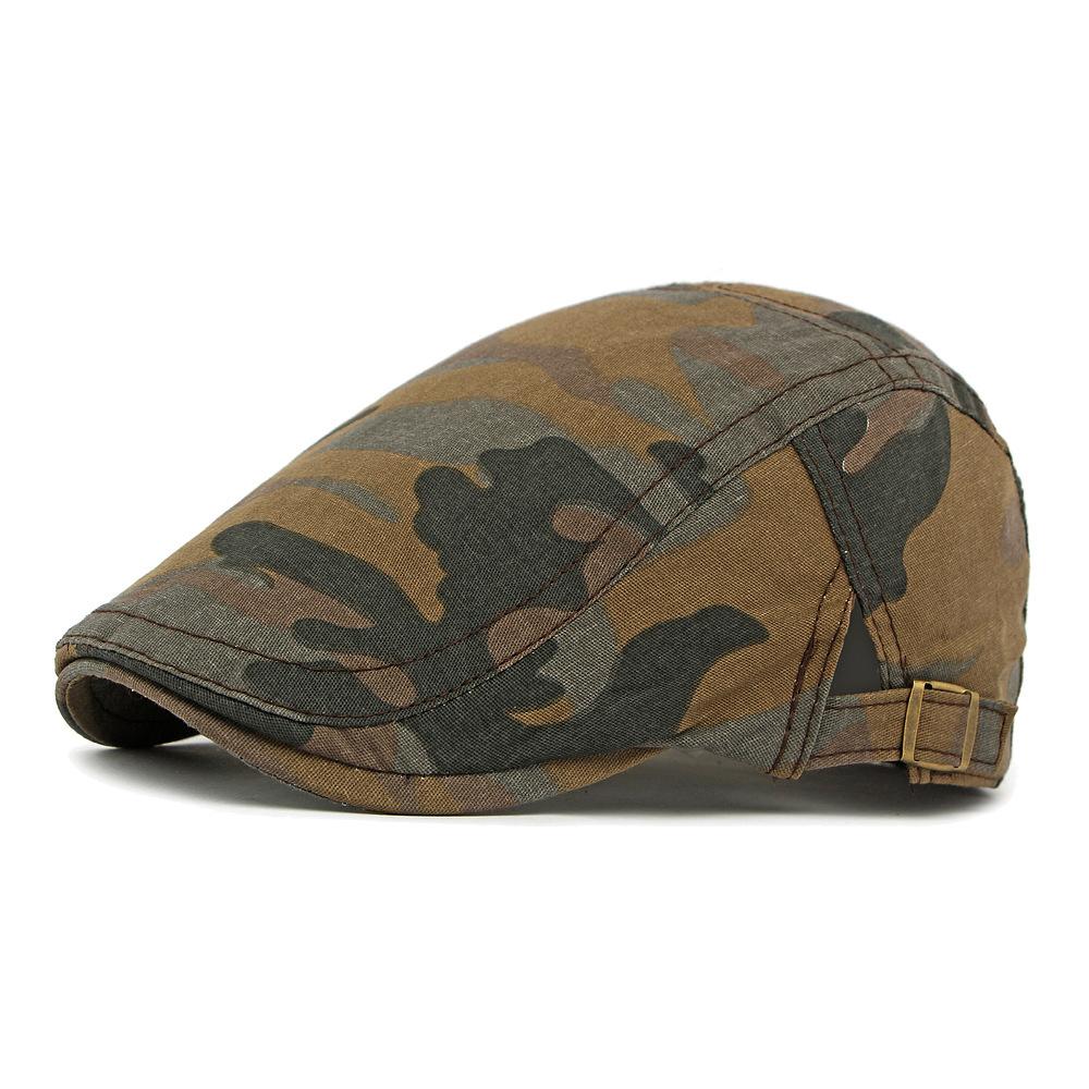 Peaked Cap Men's Spring Summer Camouflage Beret British Vintage Graffiti Progressive Cap