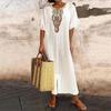 Katoenen linnen jurk vrouwen zomer casual losse vakantie strand bohemian lange zomerjurk effen vestido vrouwelijke kleding