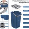 Bucket mop set with 2 mop pads and 121 cm stainless steel handle with wiping function for hardwood, laminate tiles