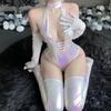 Iridescent Catgirl Cosplay Bodysuit Lingerie Set