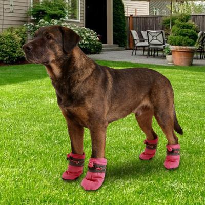 4 Paia Scarpe Invernali per Cani Calde Impermeabili Stivaletti per Cuccioli con Suola Antiscivolo Regolabili Foderati in Pile Protezione per Zampe per Clima Freddo