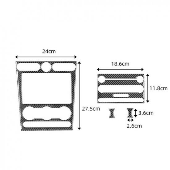 Carbon Fiber Center Console CD & AC Panel Cover Trim For Ford Mustang 2005-2008