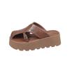 Retro fashion muffin thick bottom comfortable versatile lazy sandals women's outer wear 2025 spring and summer new bag head half slippers