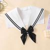 Striped Sailor Fake Collars Scarf Detachable Cotton Top Fake Collar Necklaces Black White Academy Style Sailor Suit Bow Tie