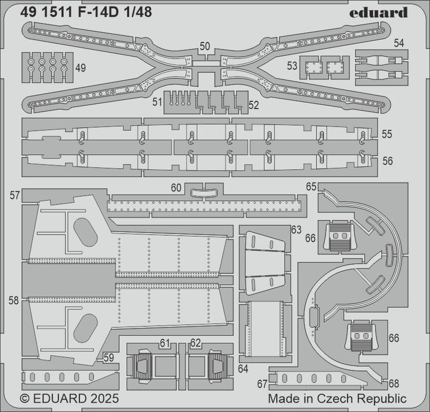 

Eduard 1/48 F-14D Etching Parts (for Great Wall) Plastic Model Kit Parts EDU491511 (Airplane)