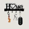 "Home Love" Portachiavi a Forma con Ganci - Montaggio a Parete Senza Fori, Organizer in Metallo per Arredo Soggiorno, Porta Chiavi a Parete