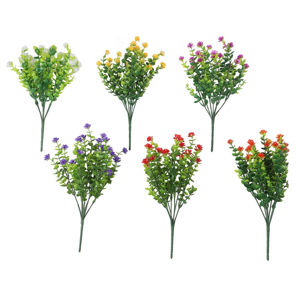 Faux Plants Artificial Flowers Garden Setting As Shown 12 Bundles Lifelike Aesthetic Low Maintenance Odorless Plastic For Home