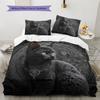 Black Cat Pattern Bedding Quilt Set  Home Decoration  Gift (1 * Duvet Cover + 2 * Pillowcase  Without Core)