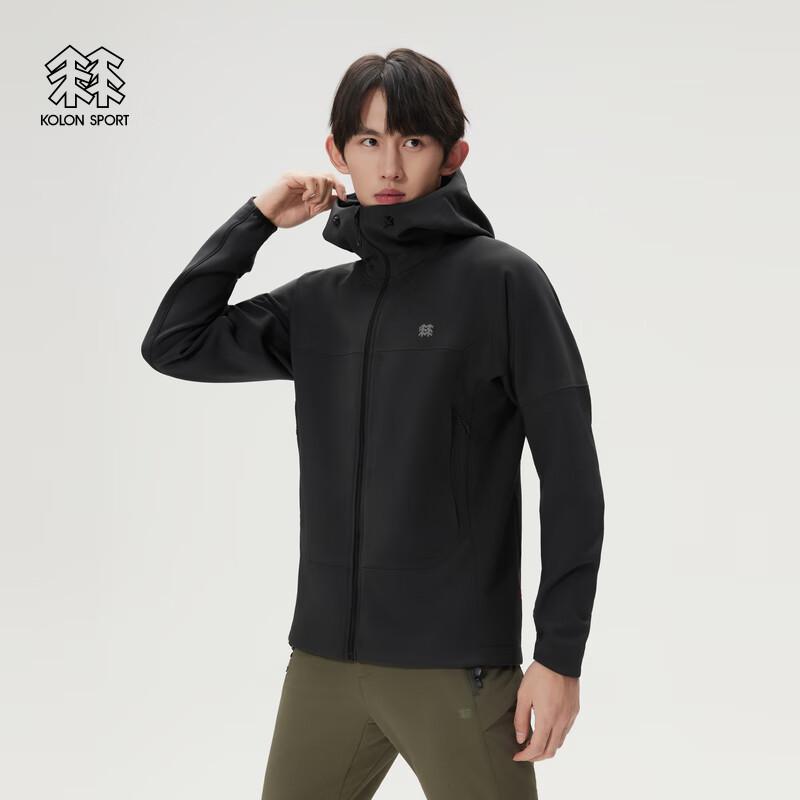 KOLON SPORT Men's Water-Repellent Hooded Softshell Jacket