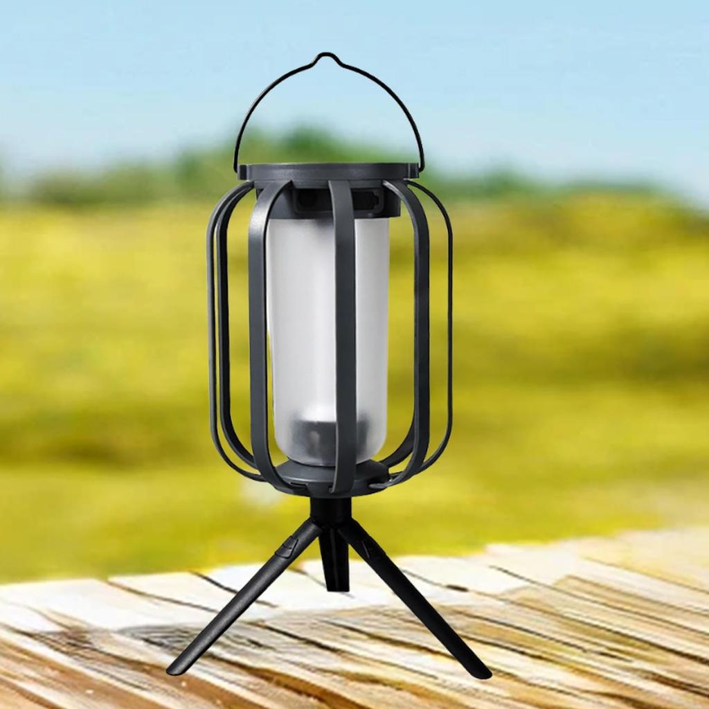 Solar Flameless , Solar Outdoor Light With Base, 4 Modes, With Tripod, Can Be Hung Or Placed,for Camping, Garden Decor
