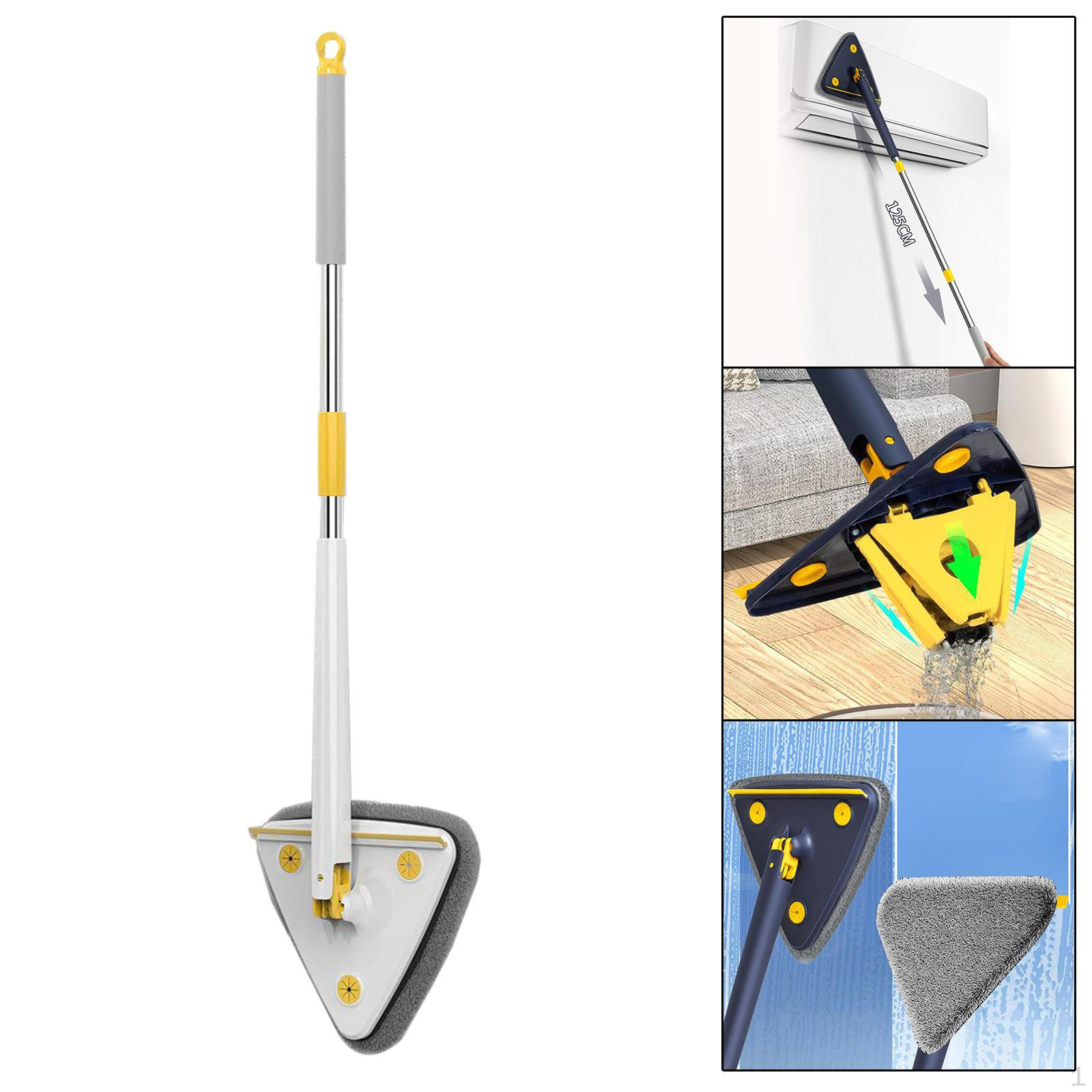 

Degree Rotating Triangle Mop with Adjustable Handle for Floor Cleaning білий