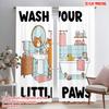 2pcs 2D Flat Printing Window Curtains Wash Your Little Paws 100% Polyester Fabric Without Electricity Holiday Decorations