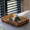 Imitation Rattan Woven Storage Tray with Handle