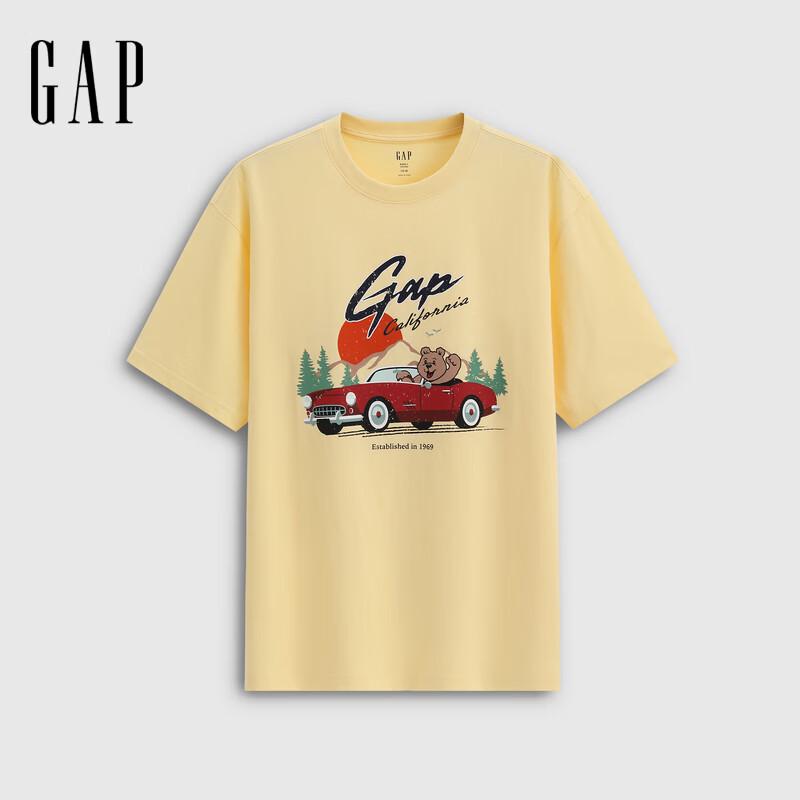 GAP Unisex Logo Print Loose Short Sleeve T-Shirt 16588A 3340₽