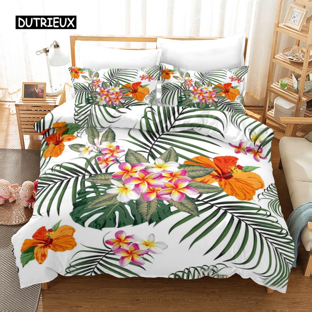 Blumiger Bettbezug Frühling Buntes Blumenmuster Einzelbettwäsche-Set für Kinder Jugendliche Erwachsene Mikrofaser Doppel Queen King Bettdeckenbezug