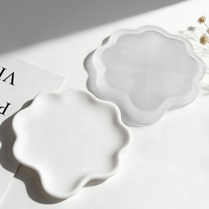 Silicone Mold for Flower Tray Cloud Coaster Irregular Shape Reusable Non-Stick DIY Resin Craft Mould for Home Decor Making