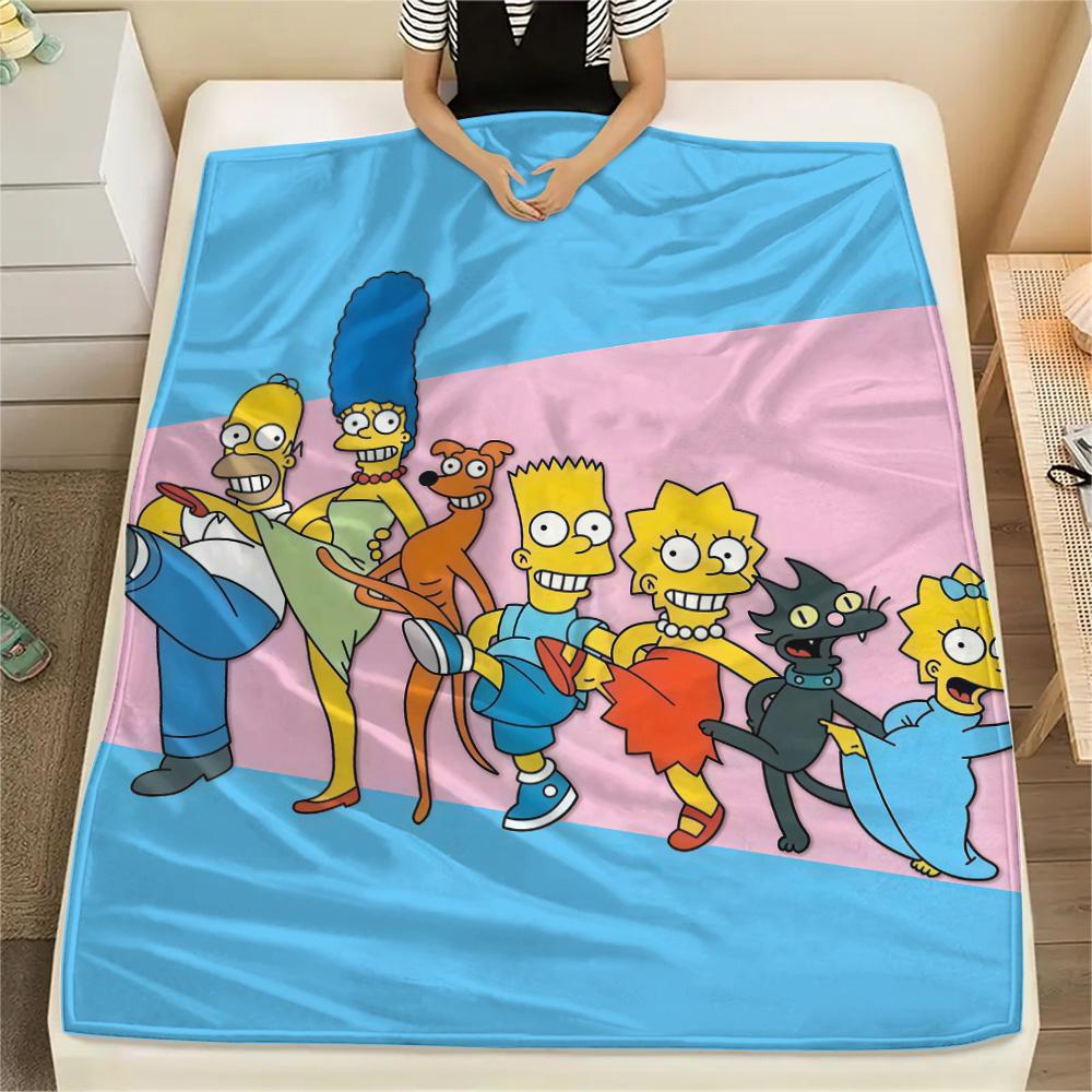 The Simpsons Flannel Blanket, High quality Comfortable for All Seasons, Home Decor, Warmth and Comfort