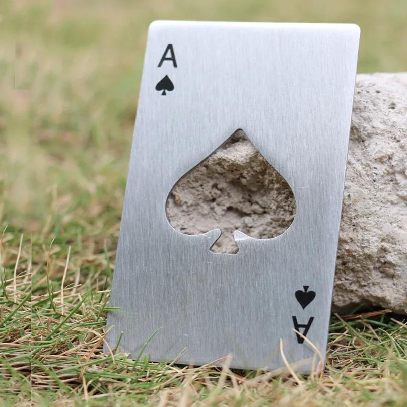 Paletta Acciaio Inossidabile Apribottiglie da Vinificatore Carte da Gioco Apribottiglie Carta di Credito Apribottiglie Birra