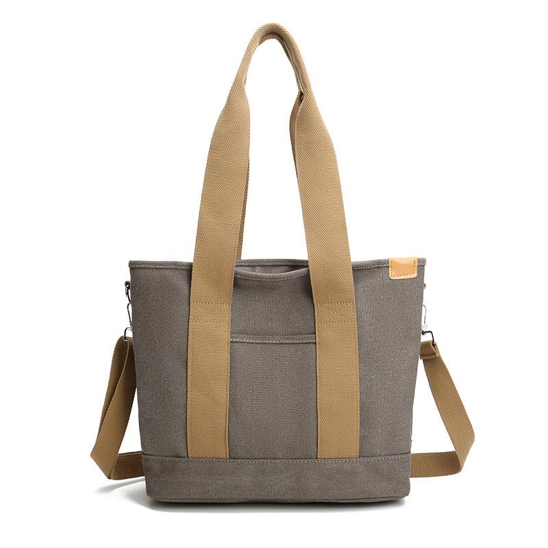 

Женская сумка-тоут большой вместимости, легкая холщовая сумка через плечо серый