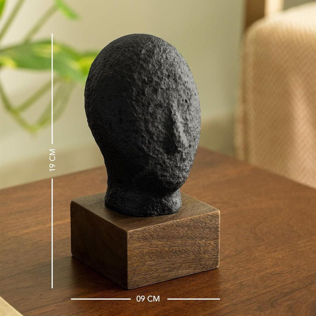 Calm Face Ecomix Sculpture 19 cm Tall, Home Décor Showpiece Figurine for Living Room & Office, Modern Asthetic Tabletop Decorative Accent