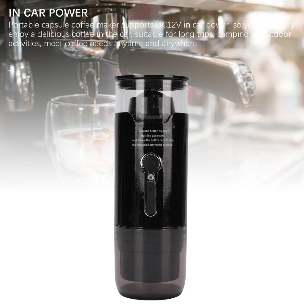Espressor portabil cu capsule Mic de călătorie Mașină electrică portabilă automată DC12V pentru camping, RV, drumeții, birou