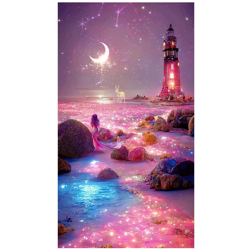 New Arrival 5D Diamond Painting Starry Sky Landscape Full Diamond Mosaic Cross Stitch  Kits Rhinestone DIY Embroidery Home Decor