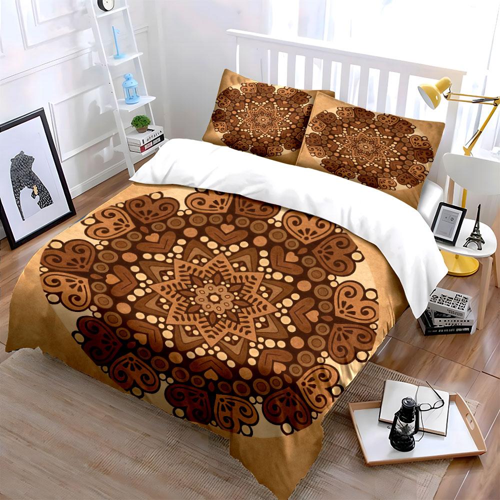 Bohemian Pattern Three-Piece Set Soft Comfortable Duvet Cover Bedding Set Included 1*Duvet Cover & 2*Pillowcases, Gift