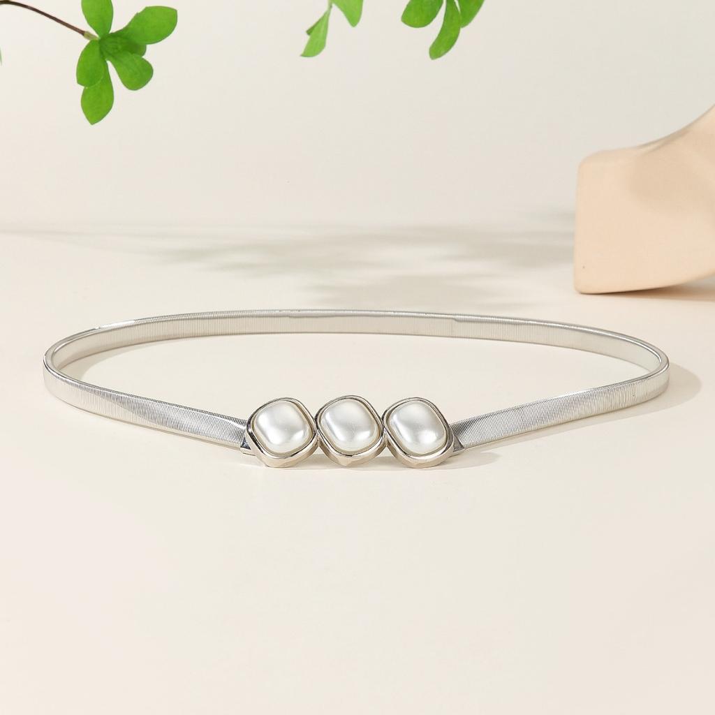 Metal Spring Belt Women'S Dress Shirt Sweater Elastic Elastic Waist Chain Waist Seal