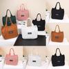 Cotton Corduroy Tote Bag For Women With Large Capacity Street Style Handheld Ladies Bag