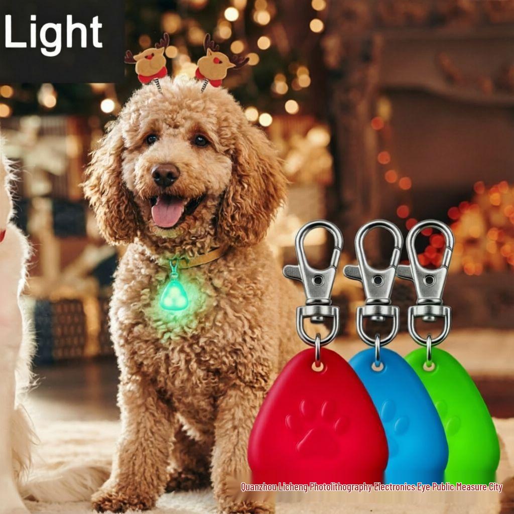 LED Luminous Silicone Triangle Dog Tag - Nighttime Anti-Lost Pendant & Backpack Light
