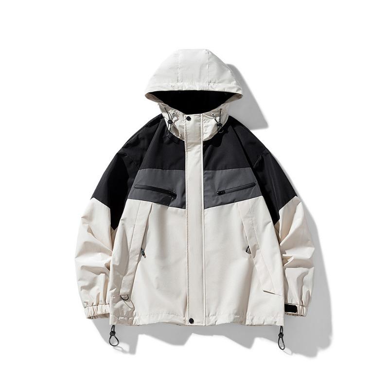 Autumn Trendy Loose Handsome Casual Jacket Men's Waterproof Top Spring and Autumn Men's Jacket Hooded
