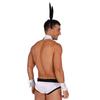 Mens Lingerie Set Bowknot Briefs Bunny Ears Headband Bowtie Collar Cuffs Halloween Costume
