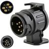 Waterproof Towing Electrical Adapter Caravan Tow Bar Trailer Plug Socket Conversion Connector For Truck Caravan Agricultural Vehicle Van (black) (1pcs