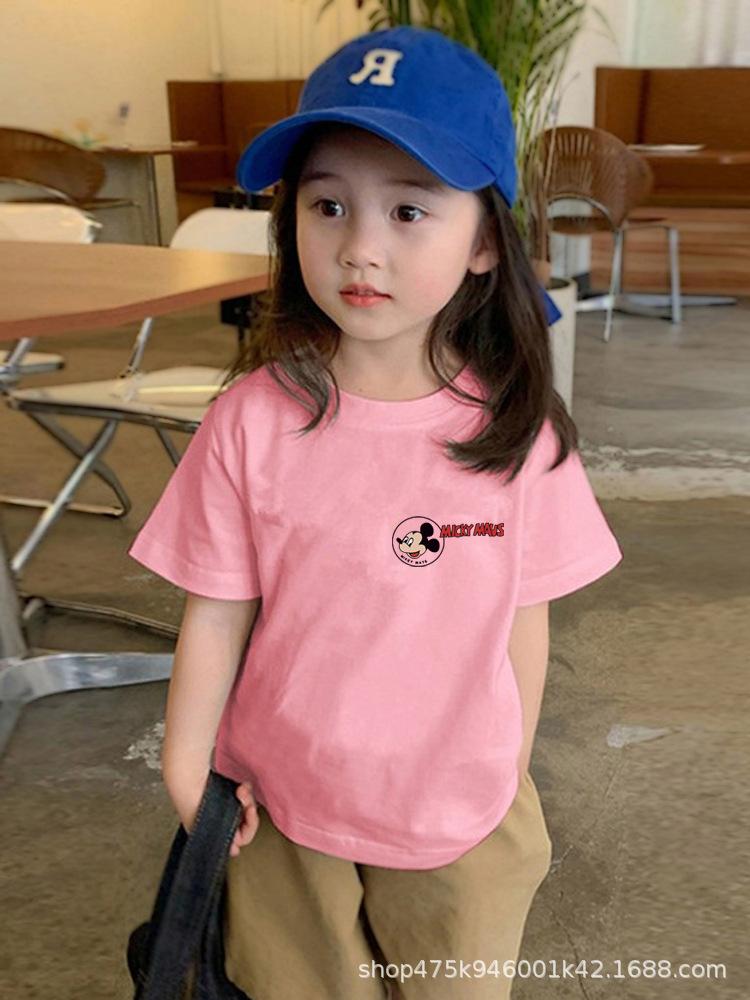 Kids Cotton Cartoon Short Sleeve T Shirt Summer Loose Thin Unisex Children Half Sleeve Top