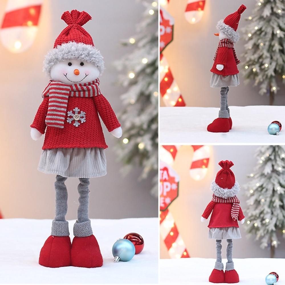 Soft Snowman Elk Telescopic Doll Santa Claus Merry Christmas Decoration Xmas Decor