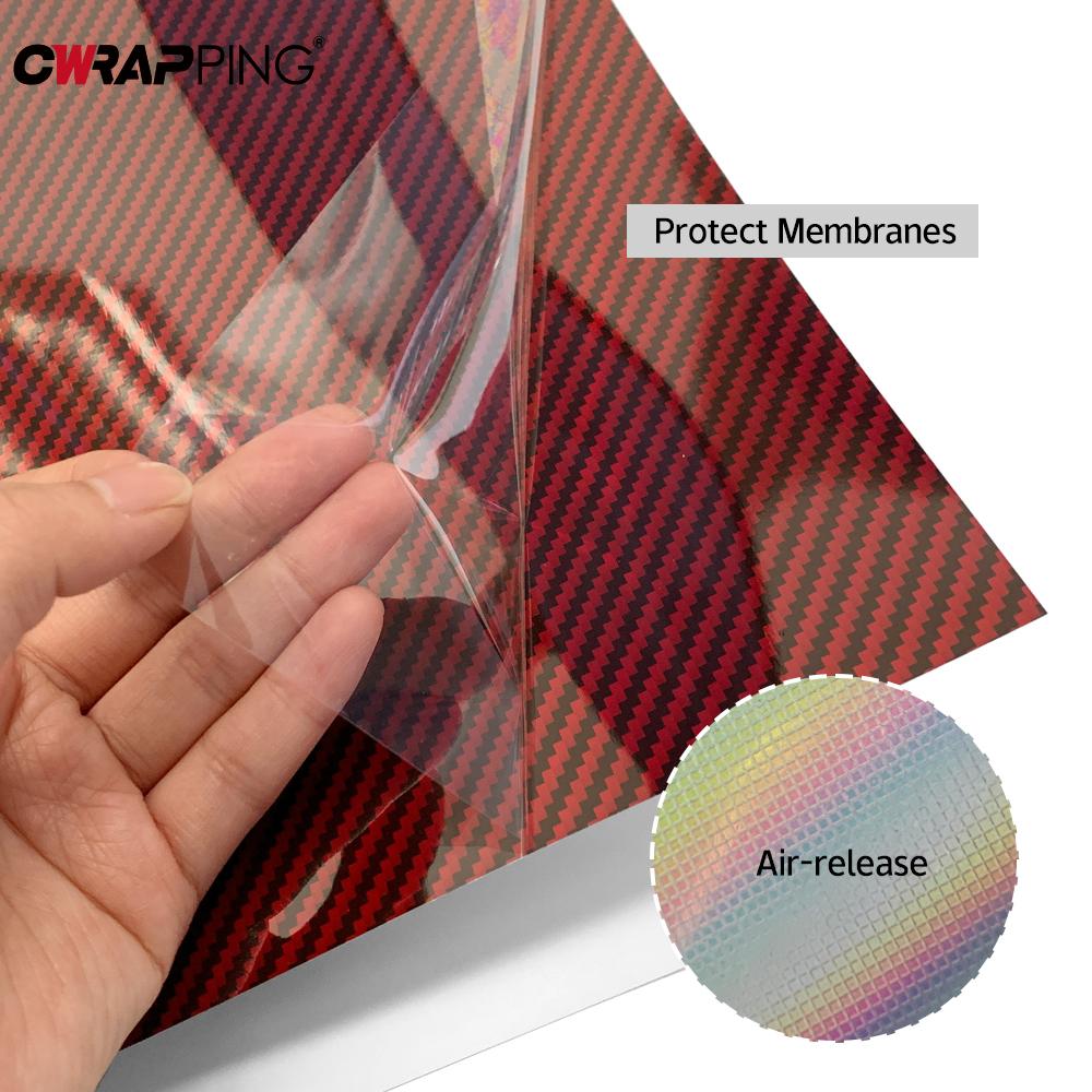 Vinyl Color-changing Film Gloss Red Carbon Fiber Sticker Car Interior and Exterior Protection Waterproof Decal Auto Accessories