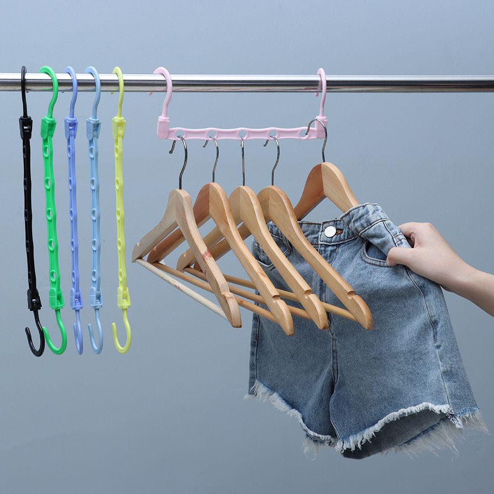 Household Folding Multi-function 5-Hole Clothes Hanger Magic Hanger Closet Organizer Space Saving