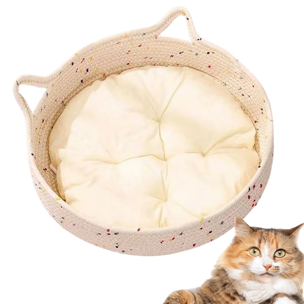 Donut Cat Bed Round Small Dog Bed Cat Nest Scratch Pad Cushion Nest For Calming Sleeping Small Dogs Kitten Scratching Home Decor